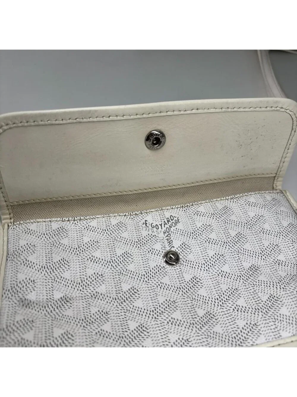 Goyard Saint Louis PM Tote Shoulder Bag White